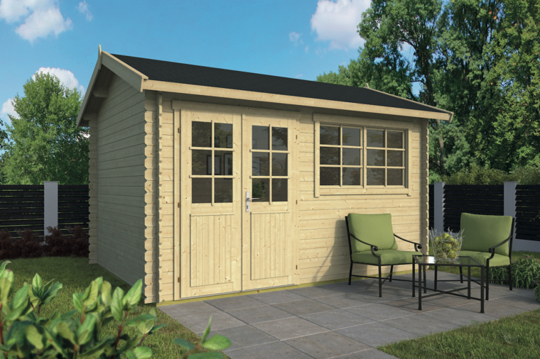 Blokhut Aksel 400 x 300 x 274 cm Wanddikte 28 mm - Luxe Tuinhuis