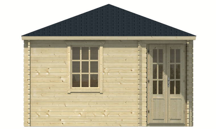 Blockhaus Lotte 400 x 400 cm Eckblockhaus - Wandstarke 44 mm