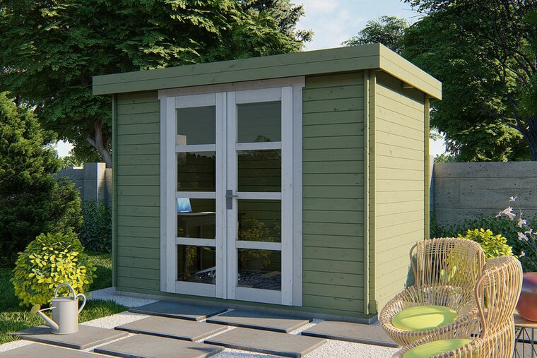 Gartenhaus Minimodern unbehandelt 300 x 200 x 230 cm - Wandst&auml;rke 28 mm