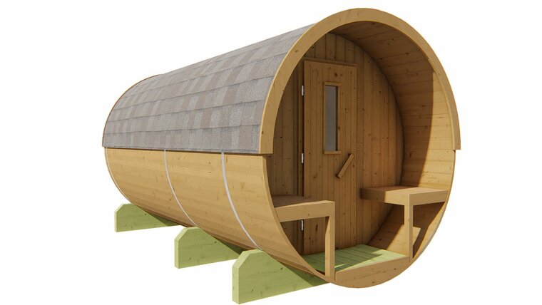 Barrelsauna Thermowood &Oslash;205 x 400 - Saunabarrel 400cm