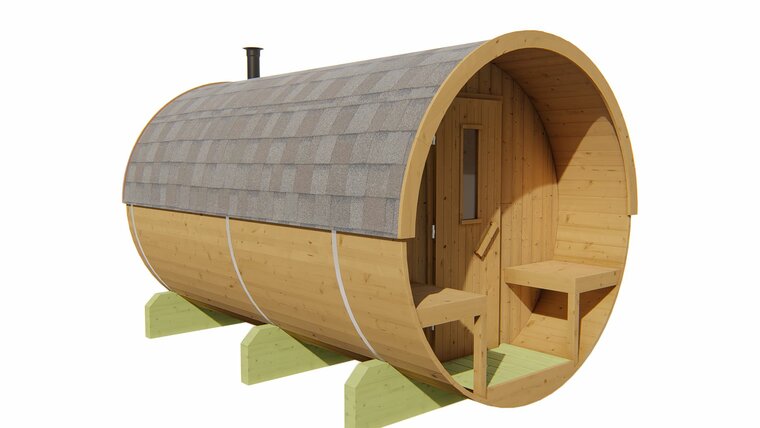 Barrelsauna Thermowood &Oslash;205 x 350 - Saunabarrel 