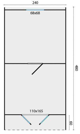 Camping Pod Double 240 x 480 cm &ndash; Ferienchalet / Gartenhaus / B&uuml;ro