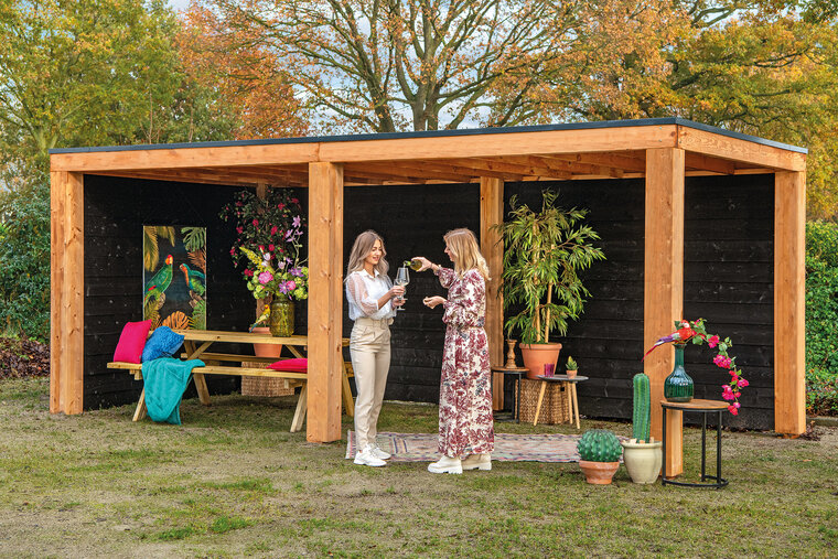 &Uuml;berdachung Renesse Red Class Wood 600 x 313 cm (Bausatz)