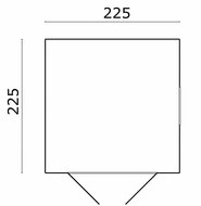 Gartenhaus Hugo 225 x 225 x 220 cm, impr&auml;gniert, Wandst&auml;rke 16 mm - Gartenschrank