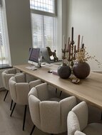 Eiche Baumstamm Tisch Z&uuml;rich U-Fu&szlig; industriell
