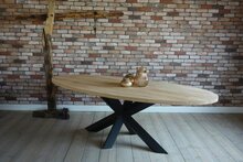 Eichentisch Verbier Oval 3D Matrix Bein - Ovaler Tisch 