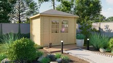 Blockhaus Halvar 300 x 300 x 271 cm - Wandstarke 28mm