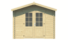 Blokhut Anja 295 x 200 x 255 cm + Luifel 50 cm Wanddikte 28 mm - Luxe Tuinhuis