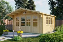 Blockhaus Blackpool 440 x 340 x 259 cm mit Vordach - Wandstarke 58