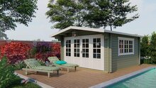 Blockhaus Derby 440 x 530 x 263 cm - Wandstarke 58 mm