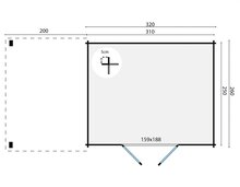 Blokhut Extramodern 520 x 260