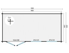Blokhut Justine 500 x 250 