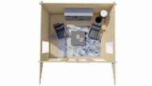 Blockhaus Lory - Gartenzimmer 435 x 350 + 120 x 230 cm - Wandstarke 44 mm 