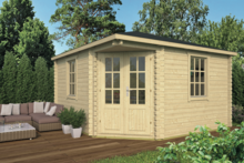 Blockhaus Lotte 400 x 400 cm Eckblockhaus - Wandstarke 44 mm