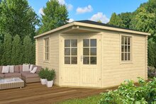 Blockhaus Lotte 400 x 400 cm Eckblockhaus - Wandstarke 44 mm