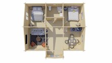 Blockhaus Mullingar 850 x 790 x 317 cm Wandst&auml;rke 70 mm