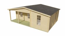 Blockhaus Ollie 731 x 498 x 283 cm &ndash; Fertighaus Wandst&auml;rke 70 mm
