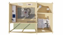 Blockhaus Ollie 731 x 498 x 283 cm &ndash; Fertighaus Wandst&auml;rke 70 mm
