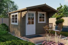 Blockhaus Riho 320x320 cm + luifel 120 cm