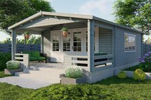 Blockhaus Wigan mit Vordach 540 x 763 cm (58 cm)