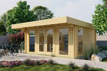 Blockhaus Yorick 500x380+120cm Tiny House aus Holz - Wandstarke 44 mm