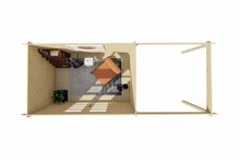 Gartenhaus Mittelmodern mit Uberdachung 300 x 200 x 230 cm | Wandstarke 28 mm