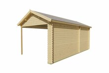  Gartenhaus Ove mit Vordach 590 x 300 x 276 cm - Wandstarke 28 mm