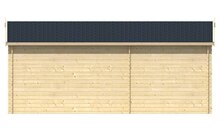  Gartenhaus Ove mit Vordach 590 x 300 x 276 cm - Wandstarke 28 mm