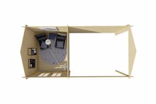  Gartenhaus Ove mit Vordach 590 x 300 x 276 cm - Wandstarke 28 mm