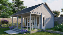 Gartenhaus Olaug mit Veranda 550 x 400 + 198 cm