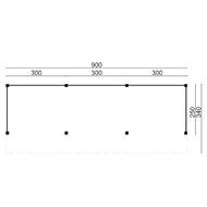 &Uuml;berdachung Boekelo Douglas 900 x 340 cm &ndash; Schwarze W&auml;nde