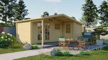 Gartenhaus Wolfgang 530 x 450 cm mit Vordach