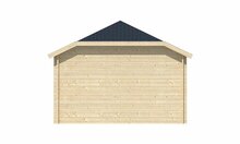 Gartenhaus Torkel mit Uberdachung und Seitendach 700 x 420 cm 