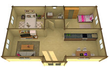 Gartenhaus Skerries 1050 x 700 x 317 cm &ndash; Fertighaus aus Holz &ndash; Luxus-Blockhaus