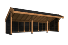 Kapschuur Boekelo Douglas 900 x 340 cm - Zwarte wanden