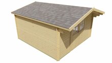 Gartenhaus Torrent 400 x 400 x 236 cm mit 70 cm Vordach
