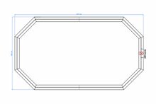 Luxe houten zwembad Cas Abou 814 x 460 x 138 cm