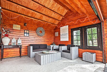 Blokhut Big Ben 930 x 400 x 351 cm Wanddikte 70 mm - met Overkapping 