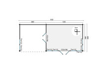 Blokhut Big Ben 930 x 400 x 351 cm Wanddikte 70 mm - met Overkapping 