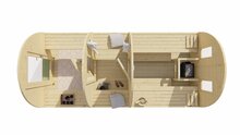 Sauna POD Tolva &Oslash;230 x 480 cm - vurenhout 38mm