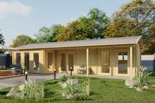 Gartenhaus Letterkenny 1120 x 595 x 304 cm &ndash; Fertighaus aus Holz &ndash; Luxus-Blockhaus