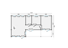 Gartenhaus Letterkenny 1120 x 595 x 304 cm &ndash; Fertighaus aus Holz &ndash; Luxus-Blockhaus