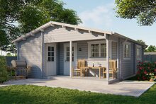 Gartenhaus Ardee 700 x 817 x 317 cm &ndash; Fertighaus aus Holz &ndash; Luxus-Blockhaus