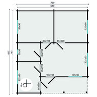 Gartenhaus Ardee 700 x 817 x 317 cm &ndash; Fertighaus aus Holz &ndash; Luxus-Blockhaus
