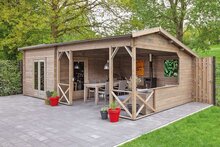Gartenhaus Mokka mit Seitendach 900 x 400 x 279 cm