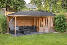 Gartenhaus Niklas mit Uberdachung 250 + 325 x 250 