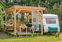 &Uuml;berdachung Zoutelande Red Class Wood 400 x 330 cm (Bausatz)