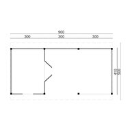 &Uuml;berdachung Nijverdal Douglas 900 x 500 cm &ndash; Schwarze W&auml;nde
