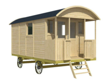 Pipowagen 480 x 240 cm met veranda - Zigeunerwagen Paddy