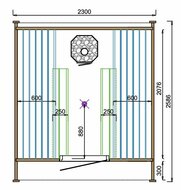 Sauna POD Tolva &Oslash;230 x 260 cm - thermowood 42mm 